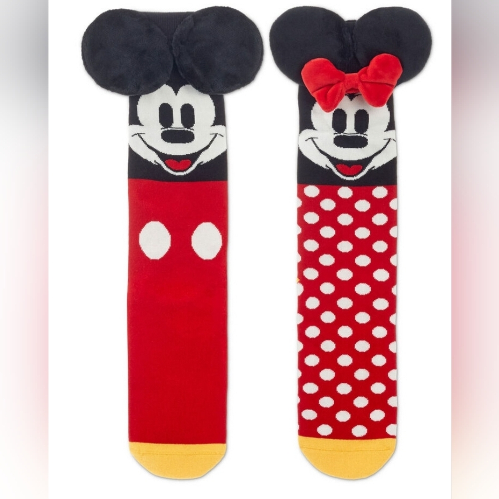 Hallmark Disney Mickey Mouse and Minnie Mouse Novelty Crew Socks